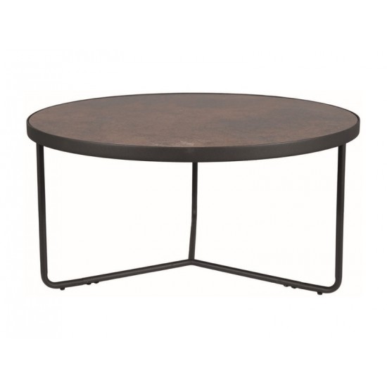 Журнальный столик ANTILA коричневый (эффект камня)/черный д.80 ANTILABRC80 1