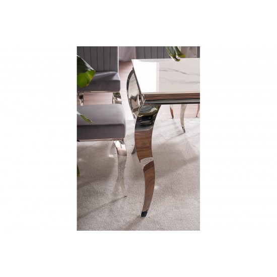 Стіл обідній PRINCE CERAMIC 180*90 білий CALACATTA/хром PRINCECBCH180 10