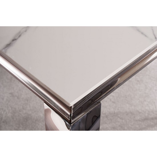 Стіл обідній PRINCE CERAMIC 180*90 білий CALACATTA/хром PRINCECBCH180 5