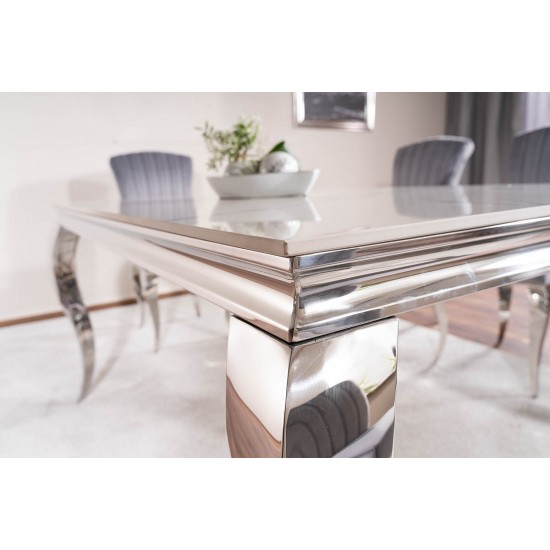 Стіл обідній PRINCE CERAMIC 180*90 білий CALACATTA/хром PRINCECBCH180 11
