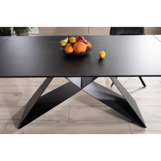 Стол обеденный раскладной WESTIN CERAMIC 160(240)*90 черный SAHARA NOIR/черный мат WESTINCCC160 9
