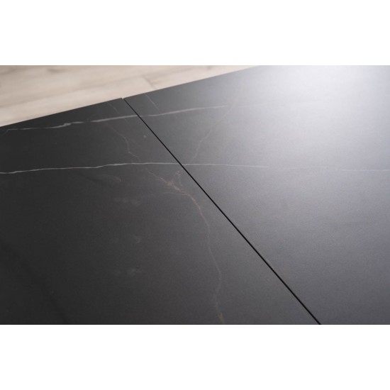 Стол обеденный раскладной WESTIN CERAMIC 160(240)*90 черный SAHARA NOIR/черный мат WESTINCCC160 8