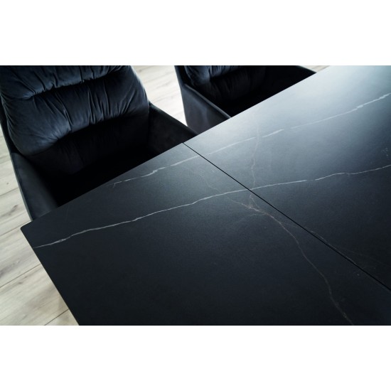 Стол обеденный раскладной WESTIN CERAMIC 160(240)*90 черный SAHARA NOIR/черный мат WESTINCCC160 5