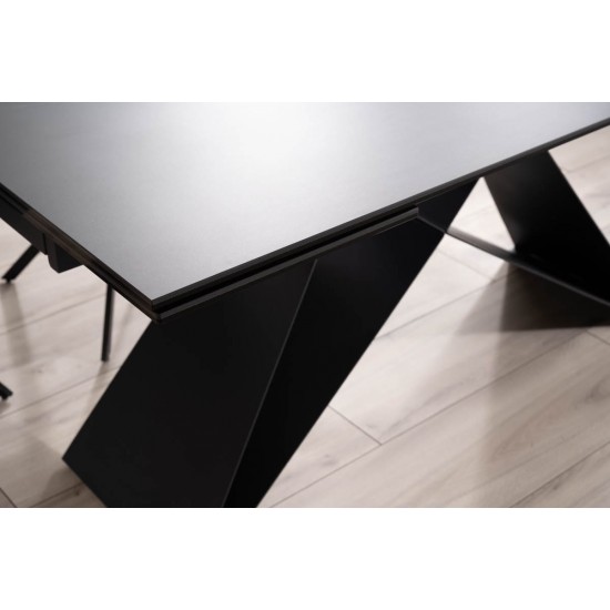 Стол обеденный раскладной WESTIN CERAMIC 160(240)*90 черный SAHARA NOIR/черный мат WESTINCCC160 10