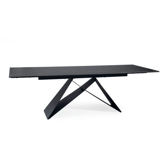 Стол обеденный раскладной WESTIN CERAMIC 160(240)*90 черный SAHARA NOIR/черный мат WESTINCCC160 3