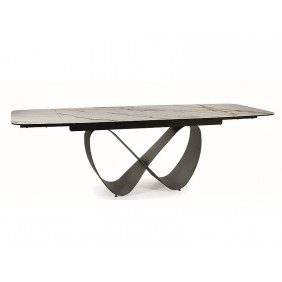 Стол обеденный раскладной INFINITY CERAMIC 160(240)*95 белый AMBER BIANCO/коричневый INFINITYBBR160