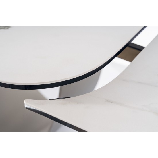 Стол обеденный раскладной INFINITY CERAMIC 160(240)*95 белый AMBER BIANCO/коричневый INFINITYBBR160 3