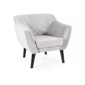 Кресло KARO 1 VELVET светло-серое/венге BL.03 KARO1V03W