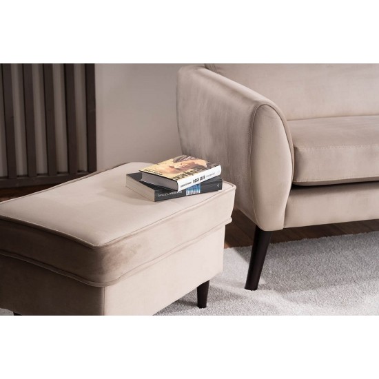 Диван MENA VELVET темный беж/венге BL.40 MENAVCBW 3