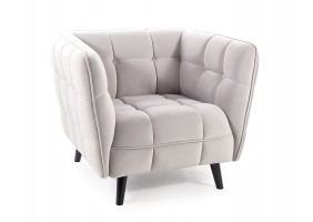 Кресло CASTELLO 1 VELVET светло-серое/венге BL.03 CASTELLO1V03