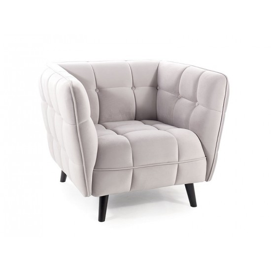 Кресло CASTELLO 1 VELVET светло-серое/венге BL.03 CASTELLO1V03 1
