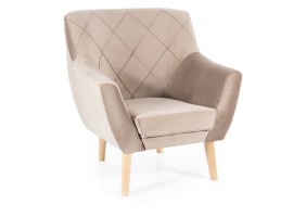 Кресло KIER 1 VELVET темный беж/бук BL.40 KIER1V40BU
