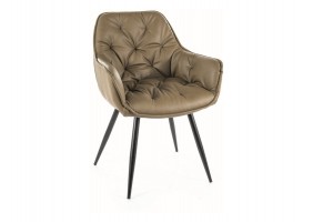 Стул кухонный CHERRY черный каркас/оливковая кожа синтетическая CHERRYCOL