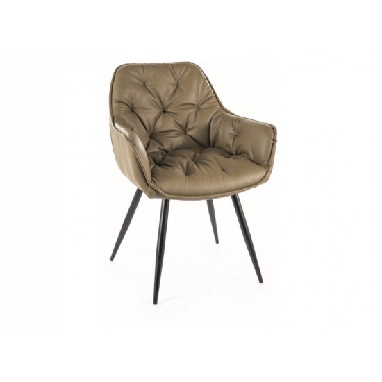 Стул кухонный CHERRY черный каркас/оливковая кожа синтетическая CHERRYCOL 1