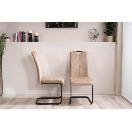 Стул кухонный AXO VELVET черный каркас/беж BL.28 AXOVCBE 4