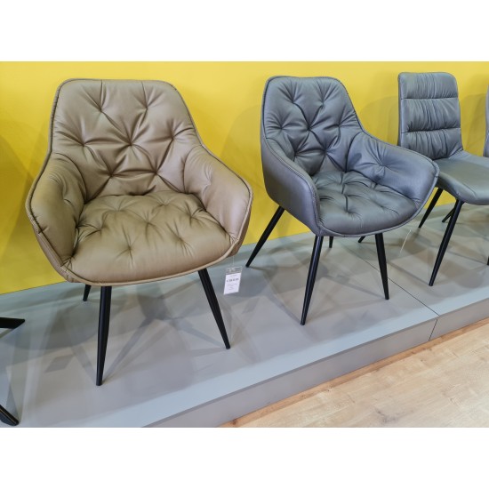 Стул кухонный CHERRY черный каркас/оливковая кожа синтетическая CHERRYCOL 5