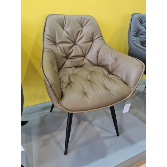 Стул кухонный CHERRY черный каркас/оливковая кожа синтетическая CHERRYCOL 3