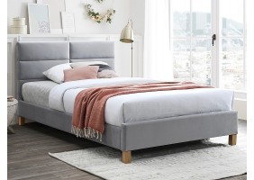 Кровать односпальная SIERRA VELVET 120x200 светло-серая/дуб BL.03 SIERRAV120JSZD