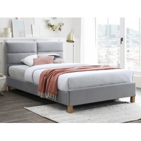 Кровать односпальная SIERRA VELVET 120x200 светло-серая/дуб BL.03 SIERRAV120JSZD