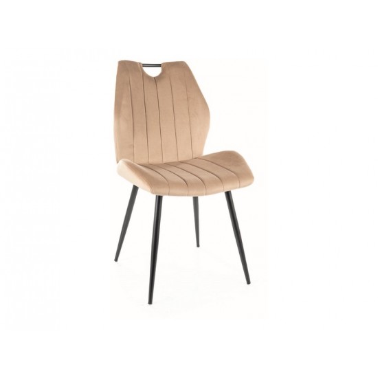 Стул кухонный ARCO VELVET черный каркас/беж BL.28 ARCOVCBE 1