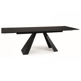 Стол обеденный раскладной SALVADORE CERAMIC 160(240)*90 черный SAHARA NOIR/черный мат SALVADORECC160