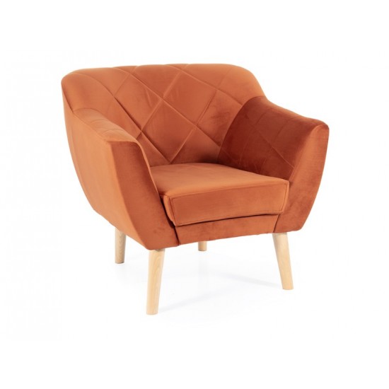 Кресло KARO 1 VELVET цинамон/бук BL.4215 KARO1V4215BU 1