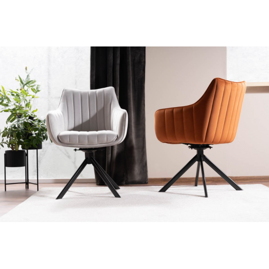 Стілець кухонний AZALIA VELVET чорний каркас/світло-сірий BL.03 AZALIAVCJSZ 6