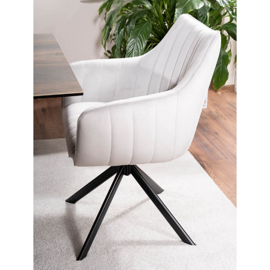 Стілець кухонний AZALIA VELVET чорний каркас/світло-сірий BL.03 AZALIAVCJSZ 5