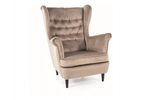 Кресло HARRY VELVET темный беж/венге BL.40 HARRYV40W