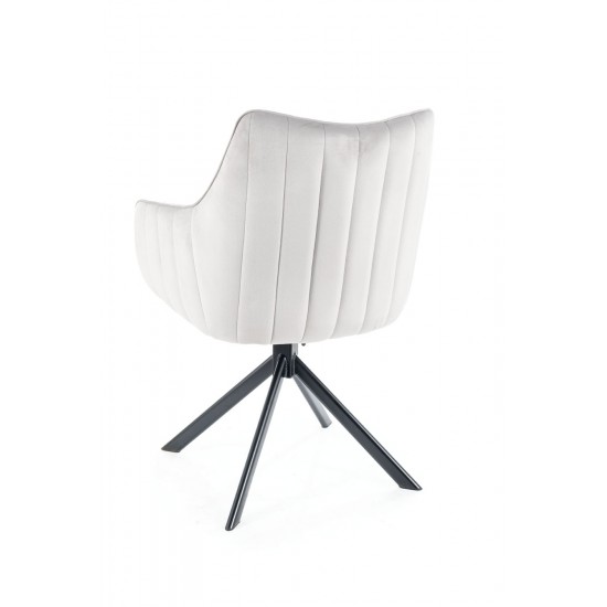 Стілець кухонний AZALIA VELVET чорний каркас/світло-сірий BL.03 AZALIAVCJSZ 2