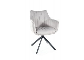 Стілець кухонний AZALIA VELVET чорний каркас/світло-сірий BL.03 AZALIAVCJSZ