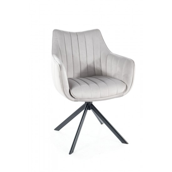 Стілець кухонний AZALIA VELVET чорний каркас/світло-сірий BL.03 AZALIAVCJSZ 1