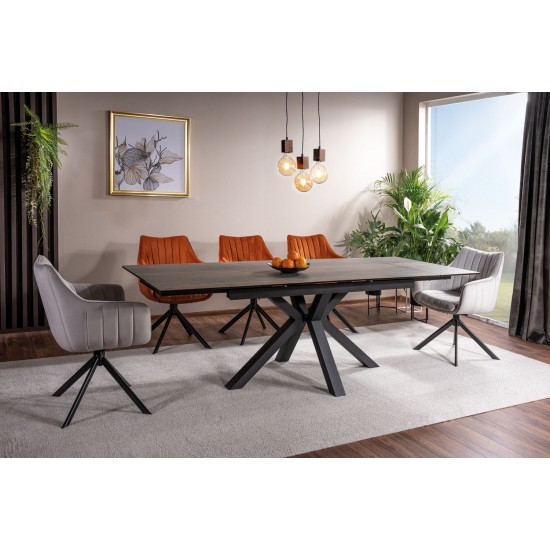 Стілець кухонний AZALIA VELVET чорний каркас/світло-сірий BL.03 AZALIAVCJSZ 3