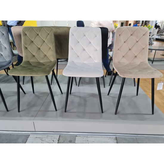 Стул кухонный JERRY VELVET черный каркас/оливковый BL.77 JERRYVCOL 3