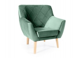 Крісло KIER 1 VELVET зелене/бук BL.78 KIER1V78BU