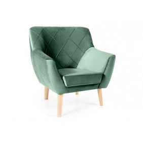 Кресло KIER 1 VELVET зеленое/бук BL.78 KIER1V78BU