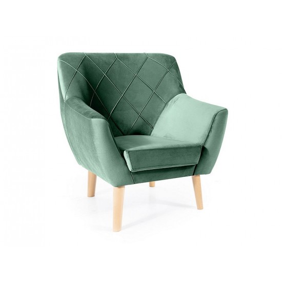 Крісло KIER 1 VELVET зелене/бук BL.78 KIER1V78BU 1