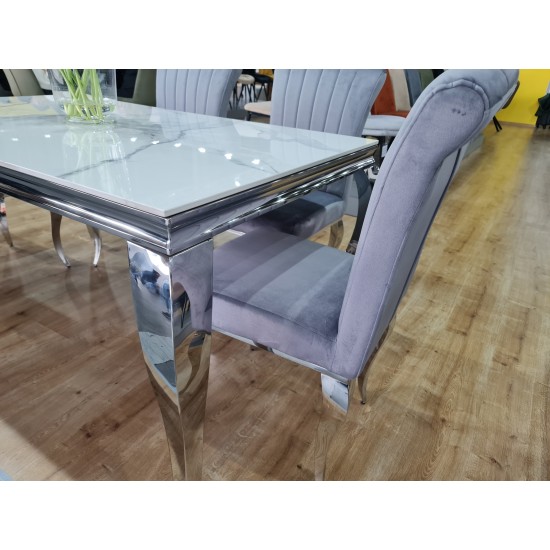Стіл обідній PRINCE CERAMIC 150*90 білий CALACATTA/хром PRINCEBCH150 6