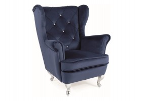 Кресло детское LILI VELVET синий BL.86/серебряный LILIVGRS