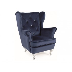 Кресло детское LILI VELVET синий BL.86/серебряный LILIVGRS