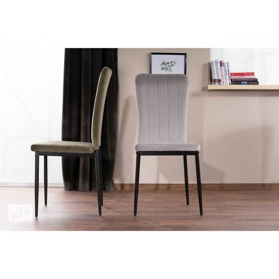 Cтул кухонный VIGO VELVET черный каркас/оливковый BL.77 VIGOVCOL 2