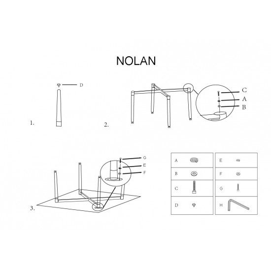 Стол обеденный Nolan 120х80 Белый NOLAN120 12