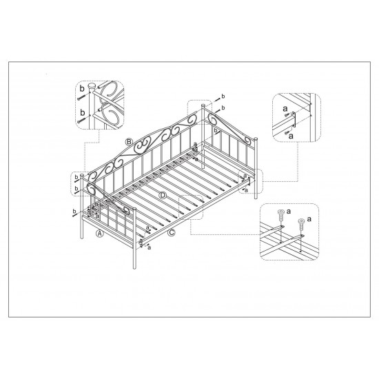 Односпальная кровать Birma 90X200 Белый BIRMAB 2
