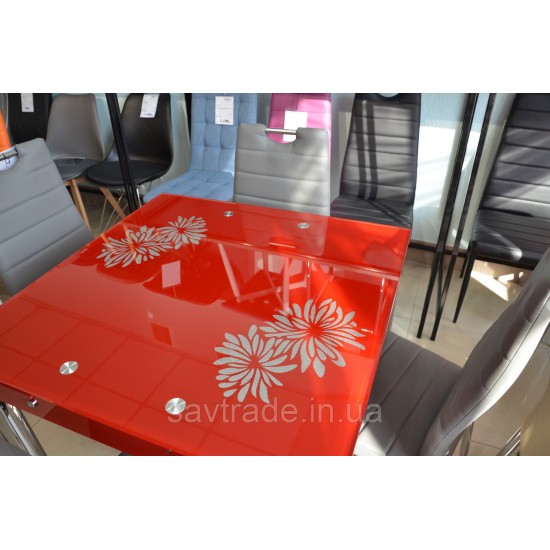 Стол обеденный раскладной GD-082 80(131)x80 Красный GD082CZ 4
