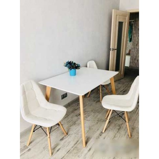 Стіл обідній Declan I 80х120 Білий / Бук DECLAN120BBU 2