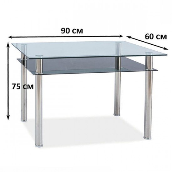 Стол обеденный Madras 90 х 60 см Прозрачный MADRASTCCH90 4