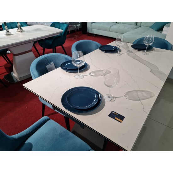 Стол обеденный раскладной Westin III Ceramic 160(240)x90 Белый / Черный Мат WESTINIIIBC160 8