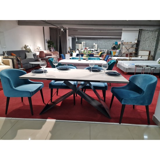 Стол обеденный раскладной Westin III Ceramic 160(240)x90 Белый / Черный Мат WESTINIIIBC160 9