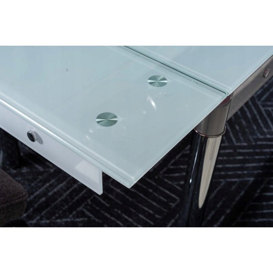 Стол обеденный раскладной GD-082 80Х80 (130) Белый / Хром GD082B 5