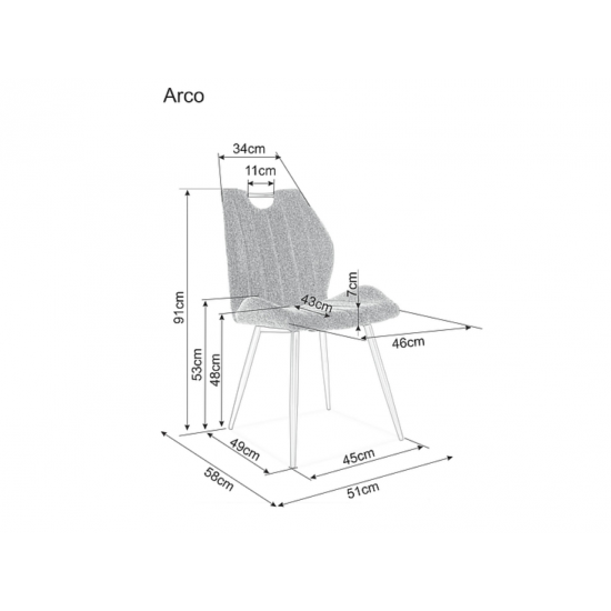 Стул Arco Серый / Черный ARCOCSZ 2